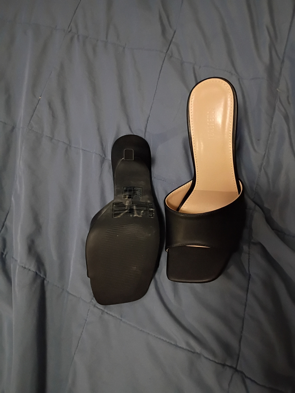 Black Open-Toe Stiletto Mule Heels - Forever 21 - Picture 3 of 3